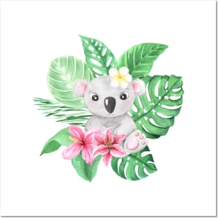 Kawaï Tropical Koala Posters and Art